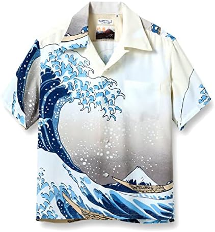 Amazon | [サンサーフ] アロハ シャツ アロハシャツ 北斎 葛飾北斎