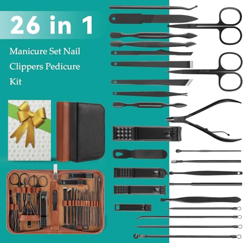 Luck Around Manicure Set, Professional Nail Clippers Pedicure Kit 26 Pieces Nail Care Tools For Travel & Grooming thumb #1