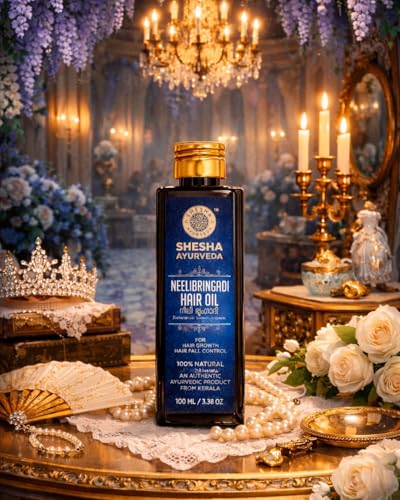 Image of SHESHA AYURVEDA Neelibringadi Ayurvedic Hair Oil For Hair Growth And Hair Fall Control From Kerala (100Ml).