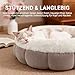 EDMIENS Katzenbett Klein, Katzenbett Flauschig Waschbar, Katzen Bett Indoor, Katzenkissen Braun, Rund Katzenkörbchen mit Rutschfester Basis, Katzenschlafplatz für Katzen, Kleine Hunde, 45x45x16.5cm