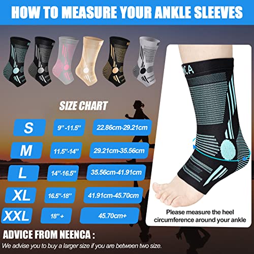 Image of NEENCA Foot & Ankle Brace Socks for Sprained-Ankle Compression Sleeves Set