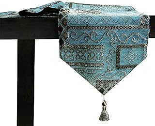 Artbisons Table Runner Blue Abstract 72x13 Thickly Soft Luxury Handmade Tablerunner