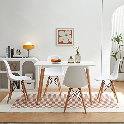 Atsnow Mid Century Modern White Dining Chairs Set Of 2, Plastic Dsw Side Chairs For Kitchen Living Room Leisure #TOP5