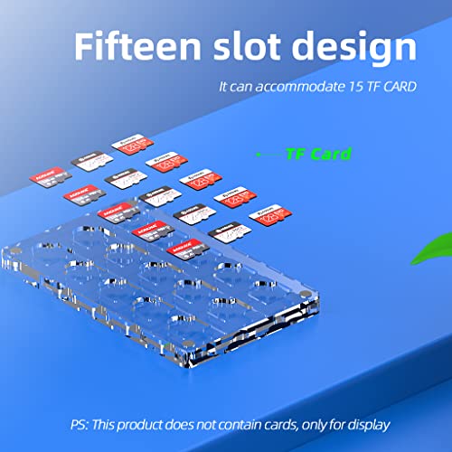 AODUKE 15 Slots Transparent Closure TF Card Holder Micro SD Card Case, Micro SD TF Card Bamboo Storage box manager - Image 4