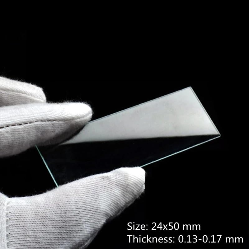 200PCS 24x50 mm Microscope Glass Slides Cover Slips Blank Accessories 0.13-0.17 Thickness