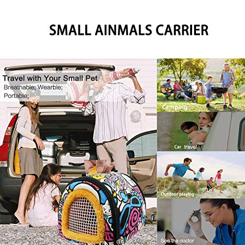 KAMEIOU Small Animal Carrier Bag Small Guinea Pig Hedgehog Carriers with Detachable Strap Double Zipper Travel Pets… - Image 5