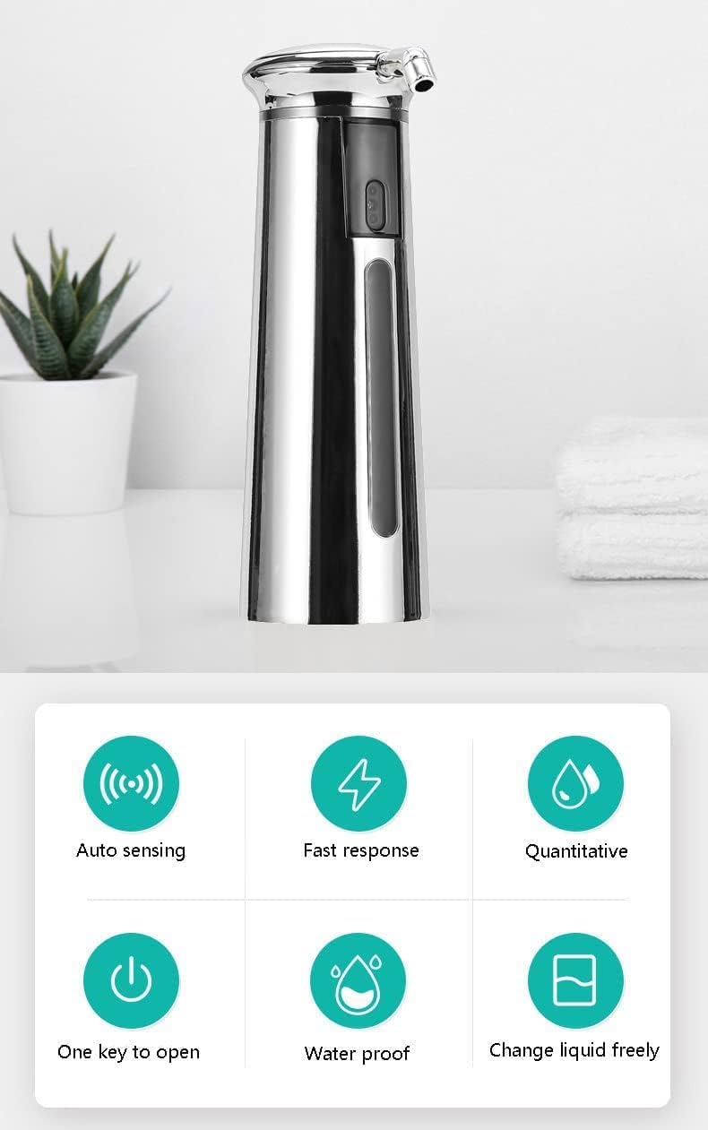 Dispensador de jabón dispensador de jabón con sensor de movimiento infrarrojo sin contacto, diseño de ahorro de energía, impermeable, dispensador de jabón eléctrico automático