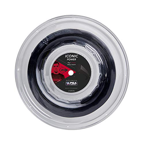 Dunlop Sports Iconic Power Squash String, 18G, Black, 330' Reel