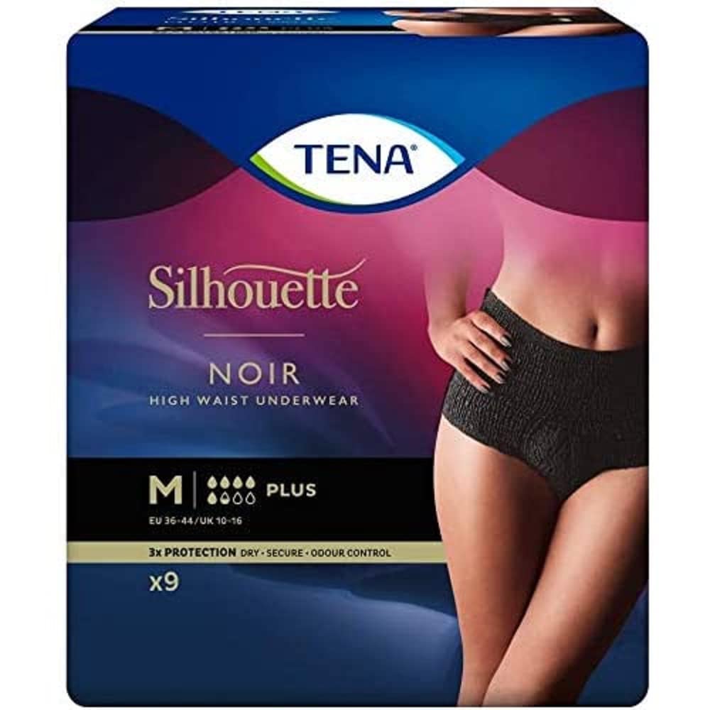Tena Noir Sous-vêtement taille haute Taille M 18 (2x9)