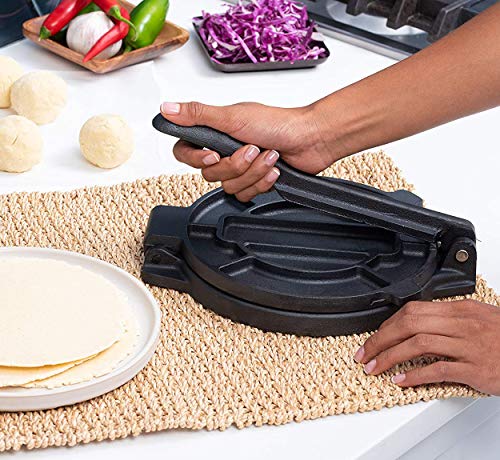 Cast Iron Tortilla Press, Heavy Duty Tortilla Maker, 8 Inch Flour Tortilla Press With Foldable Handle, Taco Press With Some Parchment Paper, 8 Inch #TOP1