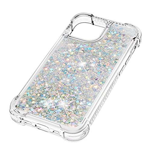 Lijc Hoesje voor iPhone 13 Glitter Vloeibaar Drijfzand Transparant Four Corners Anti-Fall TPU Bumper Zachte siliconen… - Afbeelding 7