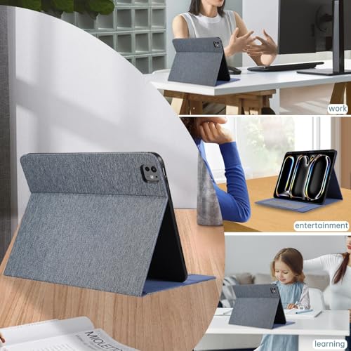 Coque rigide iPad Pro 13 M4 étui haut de gamme bleu au design ultra-fin - 6