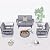 HOOOWOOO Aluminum Patio Furniture Set with Wood Burning Fire Pit,4 Piece Outdoor Modern Conversation Sofa,Outside Couch Seating Set with Cushioned Armrest,Grey(24" Table)