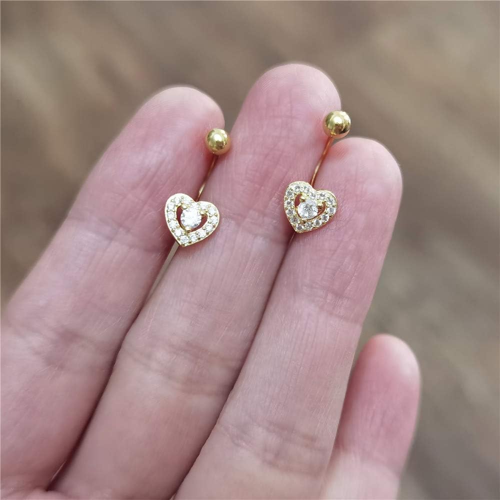 Amazon.com: CZ Bezel Heart Dangle Ball Half Small Piercing