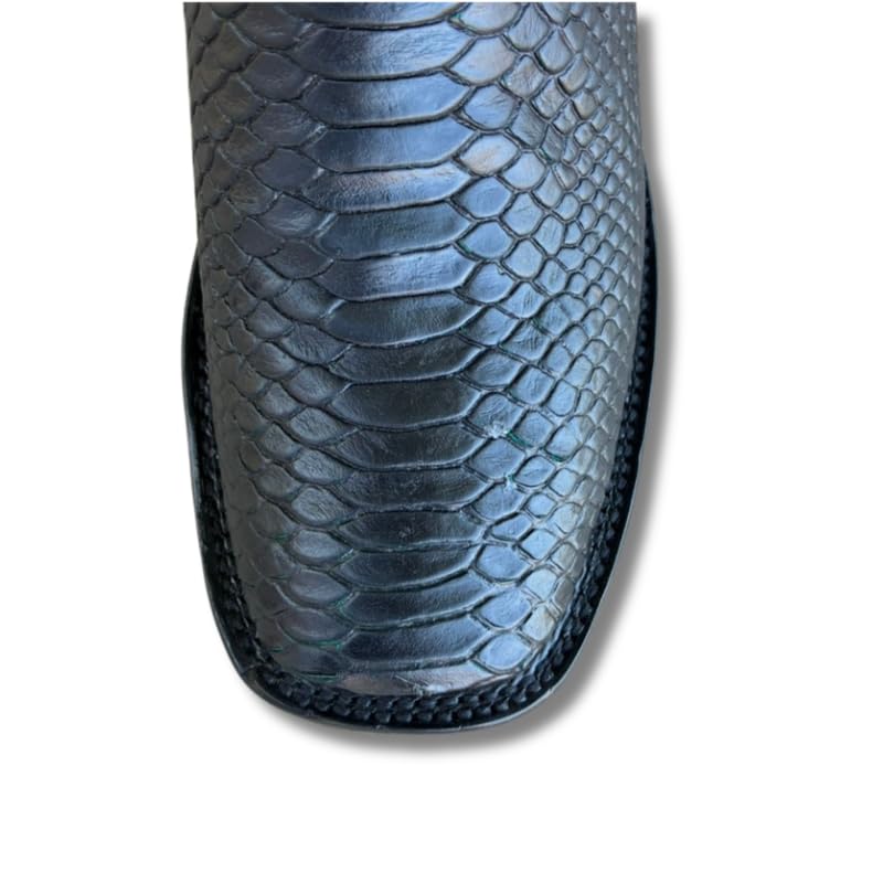Image of Men's Alex Exotic Caiman Python Western Cowboy Boots Square Toe Pull On Tall Shaft bota de vaquero para hombre