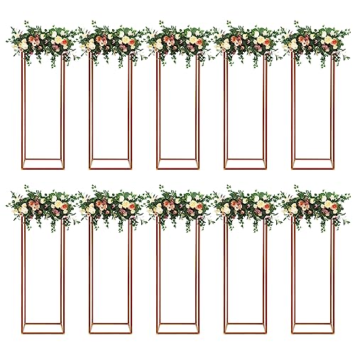 Centres de table de mariage avec vases dorés géométriques JINPRDAMZ
