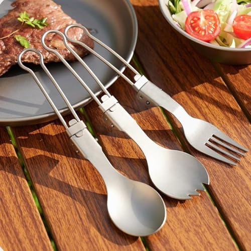 Couverts en Titane Pliable : Kit Réutilisable Léger de Haute Qualité - 6