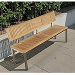 Gartenbank Teak & Edelstahl 3-Sitzer