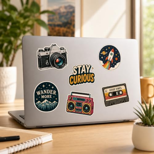 Image of Zesta Aesthetic Stickers for Laptop /Waterproof Anime Decal for Books /Vinyl Sticker for Fridge /Easy to Use Korean Car Sticker Kawaii Cute Stickers (Vintage)