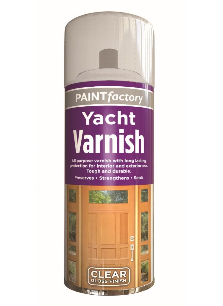 RAPIDE PF Yacht Varnish Spray Gloss Clear 250ml - Tough and Durable Top Coat for Long Lasting Protection - Interior & Exterior Use