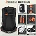Imagen de RAINSMORE Mochila Senderismo 40 Litros Impermeable Mochila Trekking para Hombre Mujer Mochila de Montaña con cubierta de lluvia para Viajes Escalada Acampadas Negro