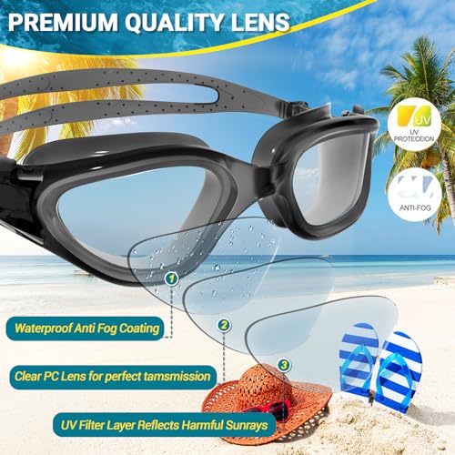 Winline Swimming Goggles Clear Vision Anti Fog Anti UV Anti Leak Waterproof Swim Goggles with Polarized or Non-Polarized Lens for Adult Men Women Teenager - Image 2