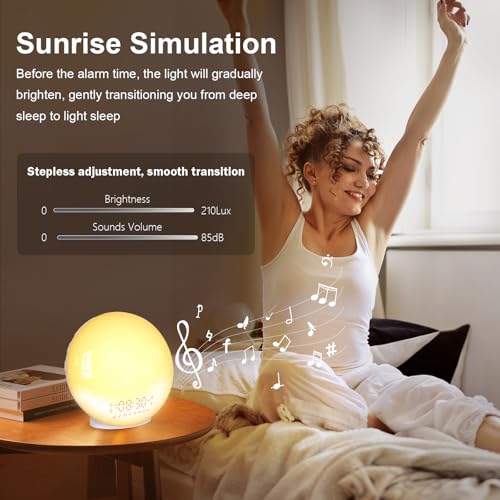 Smart-Sunrise-Alarm-Clock-Wake-Up-Light-for-Heavy-Sleepers-SunriseSunset-Simulation-Quadruple-Alarms-Natural-Sounds-Customizable-Sleep-Routines-Ideal-Present-App-No-Signup