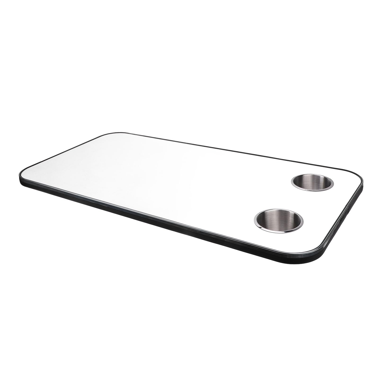 Tbest RV -Tisch -Top -Boot Yacht Tabletop Massivholz mit Edelstahlbecher Haltelable Arbeitsbereich für Wohnmobil 800 X 400 Mm (WHITE)
