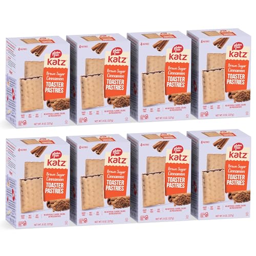 Image of Katz Gluten Free Cinnamon Toaster Pastries. Healthy snacks for adults and kids. Free of Dairy, Peanuts, Tree Nuts, and Sesame, No Artificial Color. Kosher 8oz (8pk).
