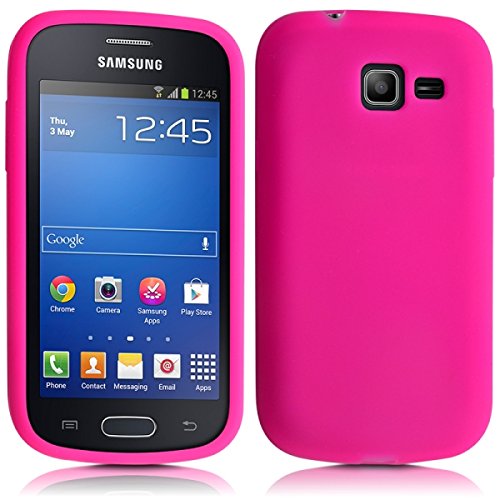 Housse Etui Coque en Silicone Rose Fushia pour Samsung Galaxy Trend Lite + Film de Protection