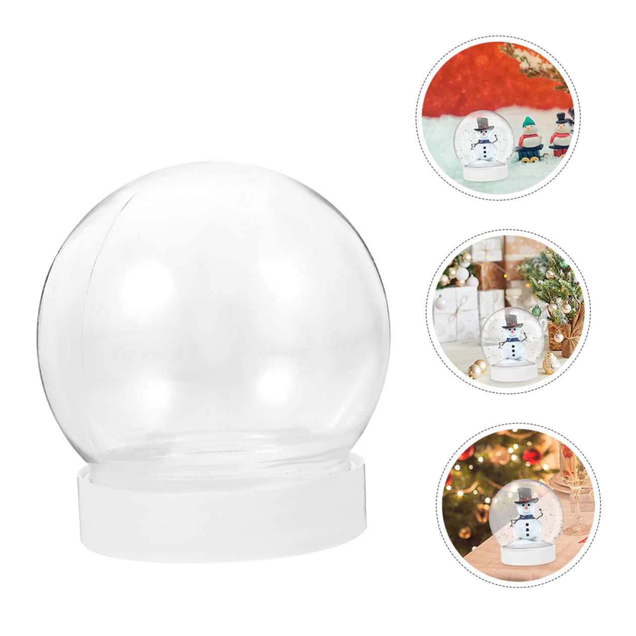 24pièces Boules Neige Plastique Transparentes DIY pour Fabrication Boule Neige Décoration Noël Artisanat