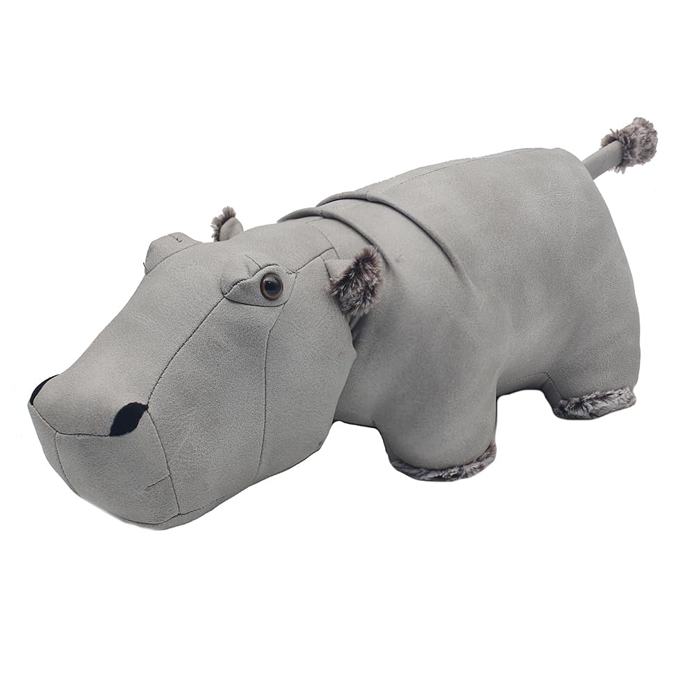 Tamersgifts Grey Hippo Doorstop Grey Hippo Door Stop – Weighted Animal Doorstop – Decorative Fabric Door Stopper For Home & Nursery