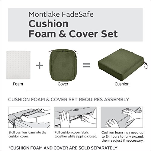 image for Classic Accessories Montlake Patio Seat Cushion Slip Cover, Heather In