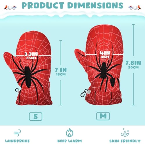 Plaaee Toddler Mittens Spider Web Winter Snow Glove mitten Warm Fleece Kid Ski Gloves for Boys Girls3