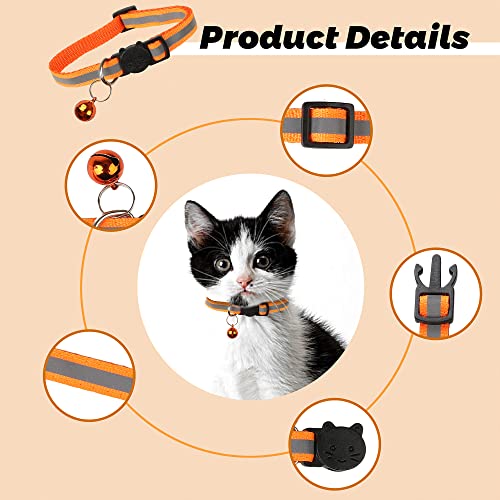 SMXXO 12 Pack Cat Collars with Bells Relective-Breakaway Set,Adjustable Safety Kitten Collar for Girl Boy,with 2 Name ID… - Image 4