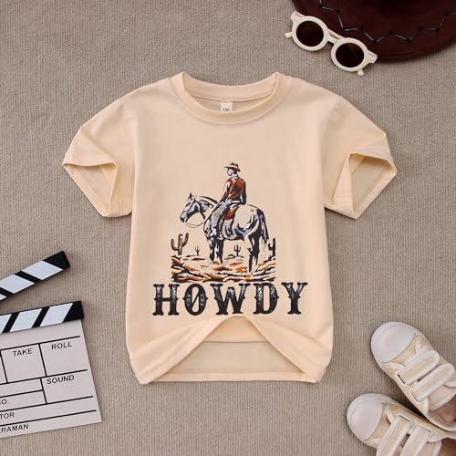 SOFEON Toddler Baby Boy Howdy Shirt Rodeo Western Graphic Letter Short Sleeve T-Shirt Kids Funny Cowboy Summer Tee Tops2