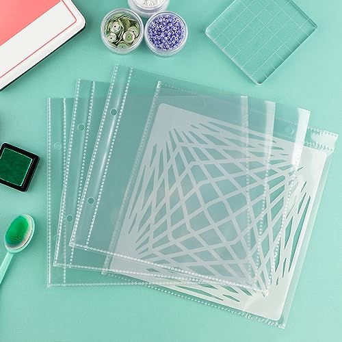 Image of Cookie Stencil Storage Binder Die Cut and Stamp Storage Folder Baking Stencil Organizer Scrapbooking Cutting Dies Stencil Storage Book Collections Case Organizer for 6 inchx6 inch Stencils Dies Stamps