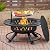 Florise 36 Inch Fire Pit with Grill & Lid, Outdoor Metal Wood Burning Fire Pit for Patio, 3 in 1 Large Firepit with Spark Screen & Fire Poker for Backyard Garden Bonfire