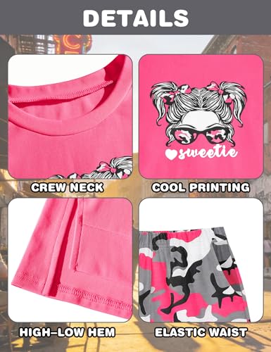 Image of Girls Clothes Short Sleeve Tie Dye Top Shorts and Pants 2PCS Girls Summer Outfits Size 6-16