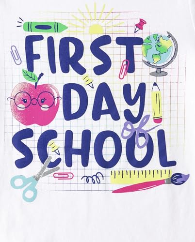 The Children's Place,Girls,School Days Short Sleeve Graphic T-Shirts,Multipacks4