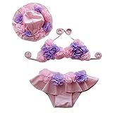 PANDA SUPERSTORE Pink Cute Girls Swimsuit Girls Bathing Suits Little Girl Bikini Cap, 15-20 kg