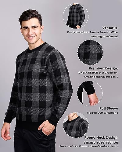 Image of GODFREY Full Sleeve Woolen Sweater for Man Winter Wear - Round Neck Pullover Regular Fit