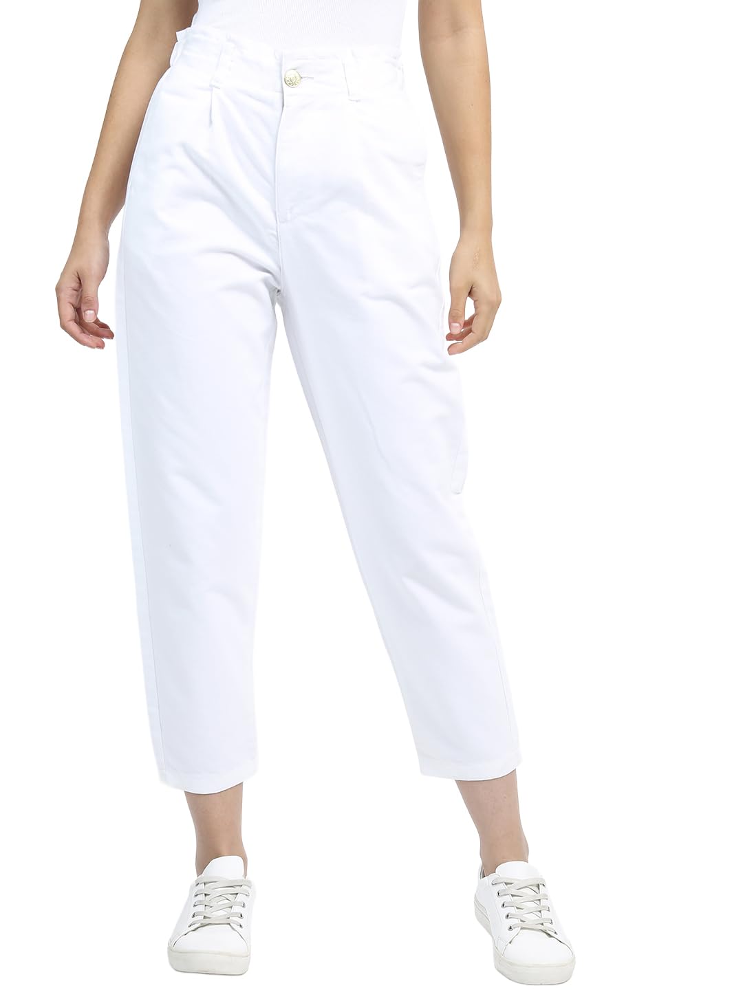 Tokyo Talkies Women's Mom Fit Cropped Jeans | Stretchable Mid-Rise Jeans Pant