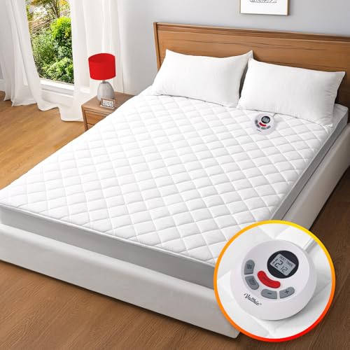 Heated Mattress Pad Twin XL Size,Electric Mattress Pad with Preheat Functions, Bed Warmer with 12 Heat Settings Controller & 1-12 Hours Auto Shut Off, Machine Washable(39"x80",White)