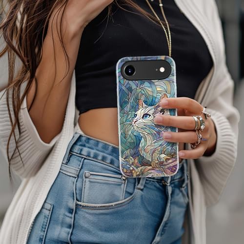 Image of Goodon for iPhone Air Case Cute - Wireless Charging Compatible - Dual-Layer Hard Shell + Silicone Cover - Protective Phone Case with Trendy Designs for Women - an Abstract Ragdoll Cat
