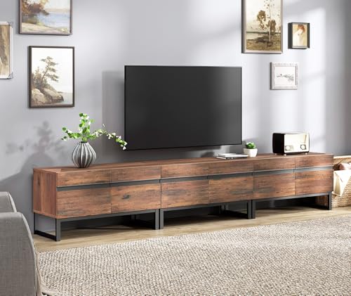 Wampat 3 in 1 Modern TV Stand for Up to 110 inch TVs, Wood Entertainment Center with Storage...