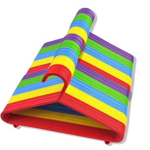 REQUISITE NEEDS Kids Clothes Hangers (Pack of 40)- Non Slip Hangers- For Toddler Child Ideal For Laundry And Nursery Everyday Standard Use -Sized For Baby Toddler And Children-Multi Colour Hangers
