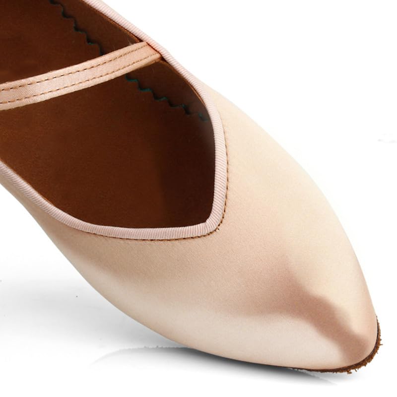 AOQUNFS Women Ballroom Dance Shoes Closed Toe Walts Salsa Latin Dancing Shoes,1382