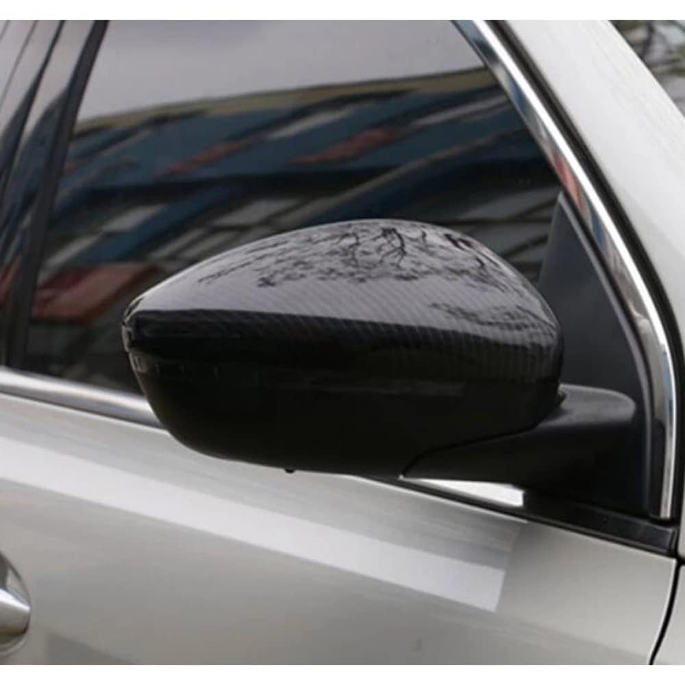 1 Paire Capuchons de Rétroviseur de Voiture pour Peugeot 208 2008 2014-2018,Coque Rétroviseur Latéral Remplacement Gauche Droite Accessoires de Voiture,A/Carbon Fiber Look