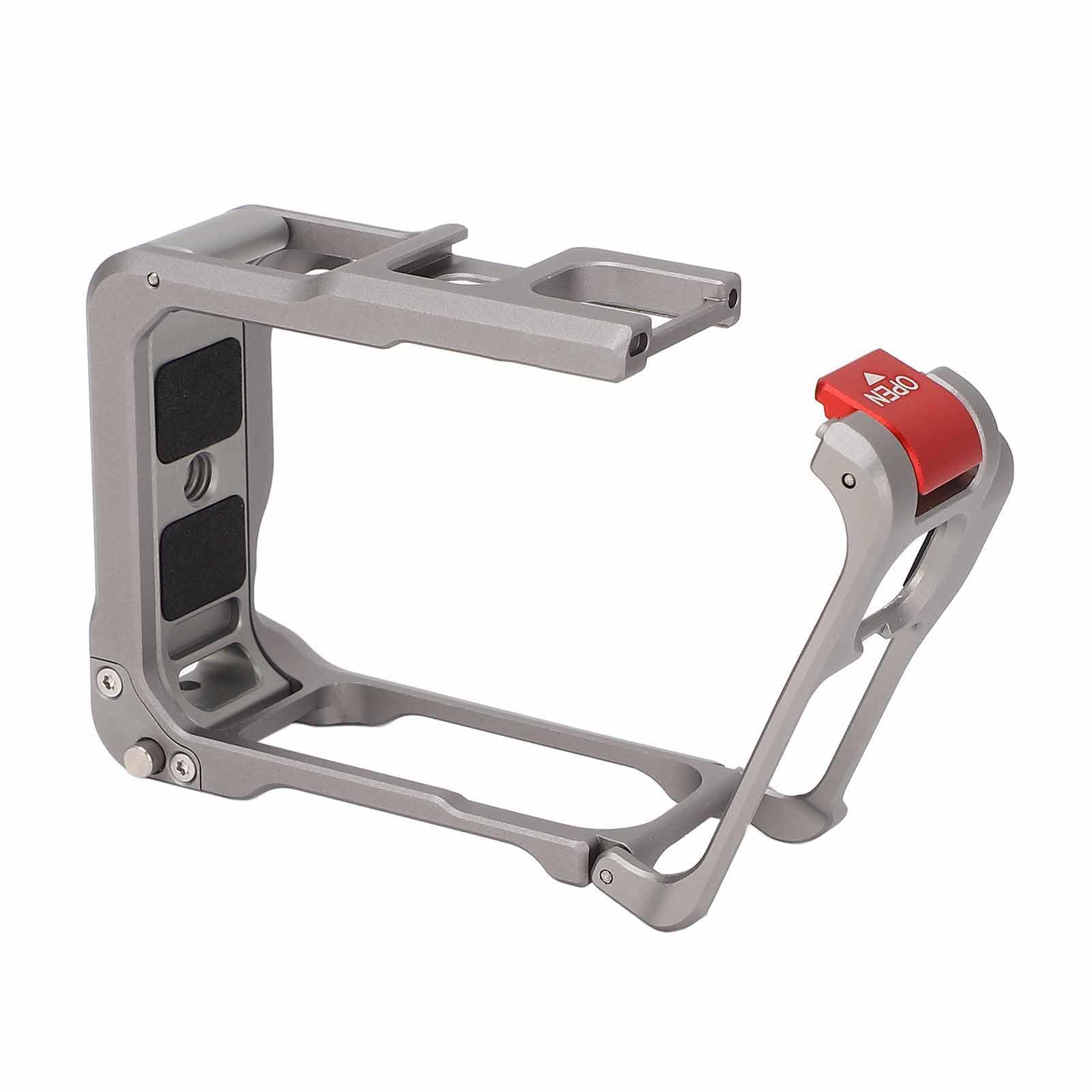 GOWENIC Cage de Protection de la Caméra, Cadre de Boîtier de Caméra Robuste en Alliage en Alliage en Aluminium pour Le Pro 2, avec Conception de Feuille de Feu et Interface D'extension